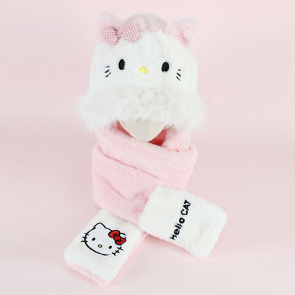 ふわふわ 防寒 あったか かわいい フードマフラー マフラー C-544