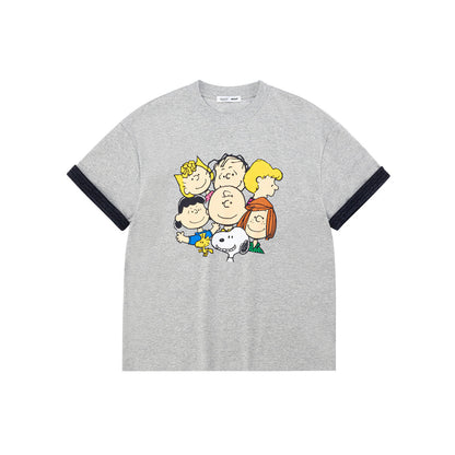 2色展開 男女兼用 折り返し 半袖 Tシャツ C-50047