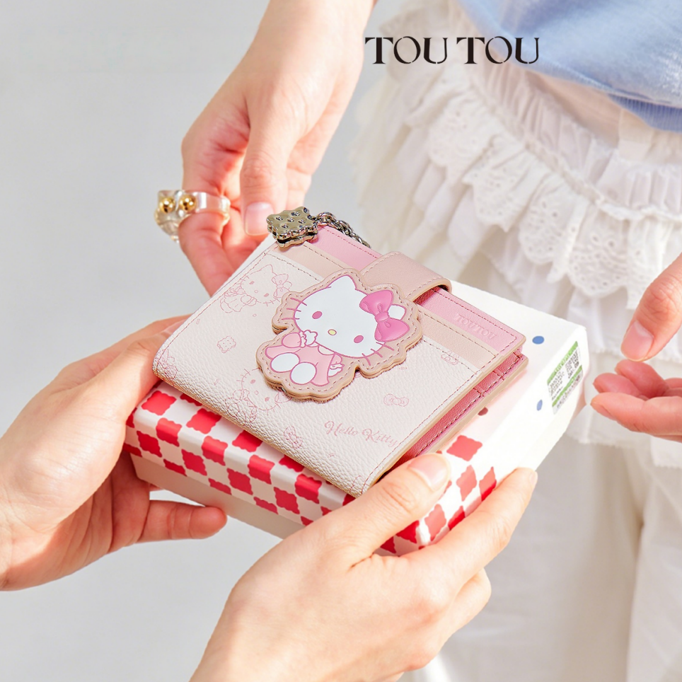 【甘カジュ】総柄プリント チャーム付き 小銭入れ ミニ財布 C-164