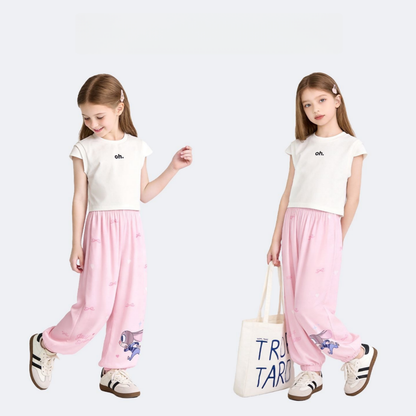 子供服 メッシュ切替 薄手さらさら パンツ n-118