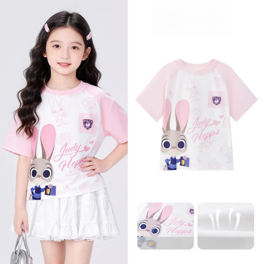 肌に優しい かわいい プリント Tシャツ n-120