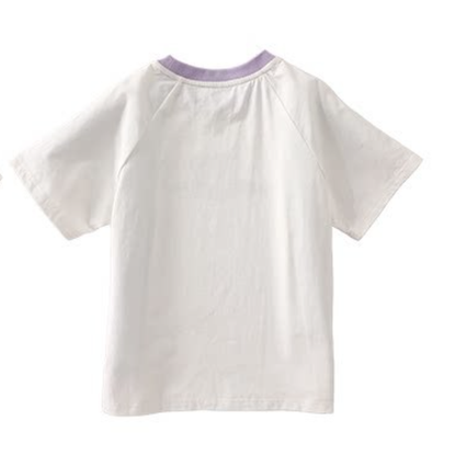 配色襟ライン プリント リボン Tシャツ n-122