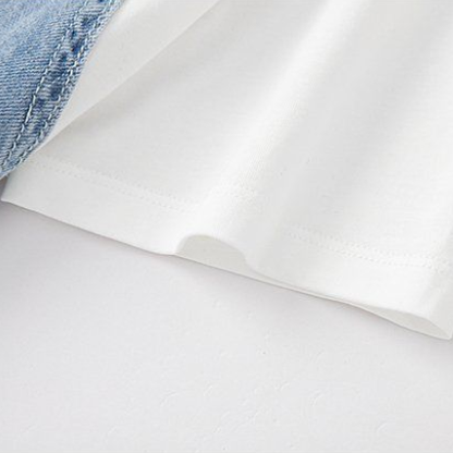 偽二枚 刺繍入り サイドポケット ワンピース n-127