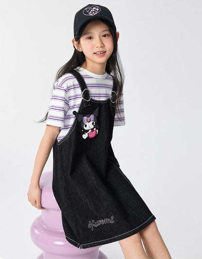 偽二枚 刺繍入り サイドポケット ワンピース n-127