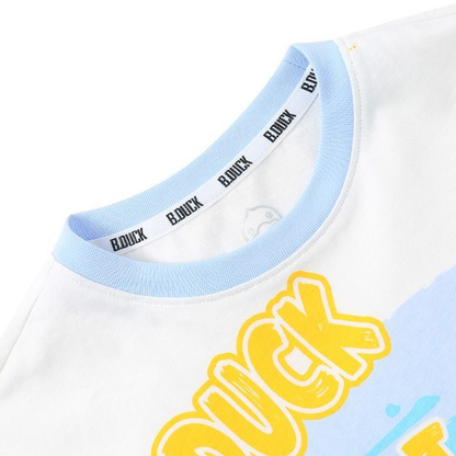 男女兼用 キッズ 夏 丸首 ボーダー Tシャツ n-145