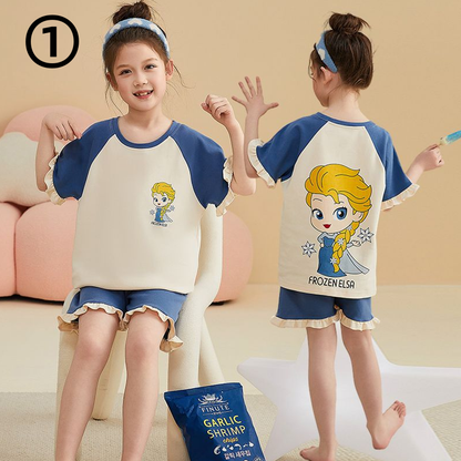 カジュアル ゆったり パジャマ トップス+ショートパンツ セットアップ n-149