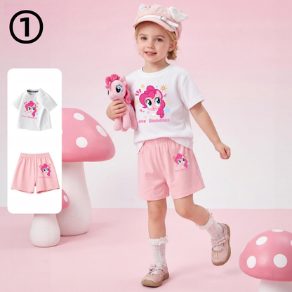 デイリー プリント Tシャツ+ショートパンツ セットアップ n-123