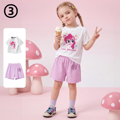 デイリー プリント Tシャツ+ショートパンツ セットアップ n-123