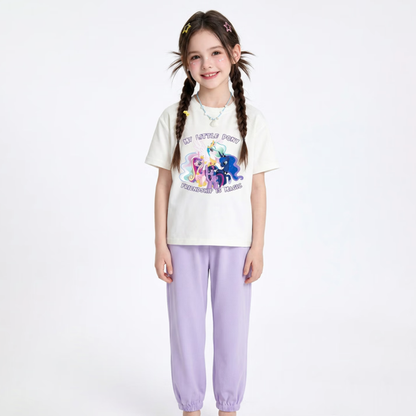 かわいい プリント トップス+ショートパンツ セットアップ n-188