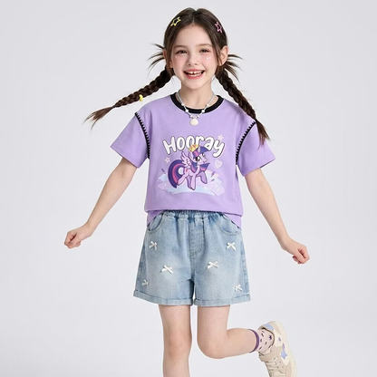 配色 プリント トップス+ショートパンツ セットアップ n-189
