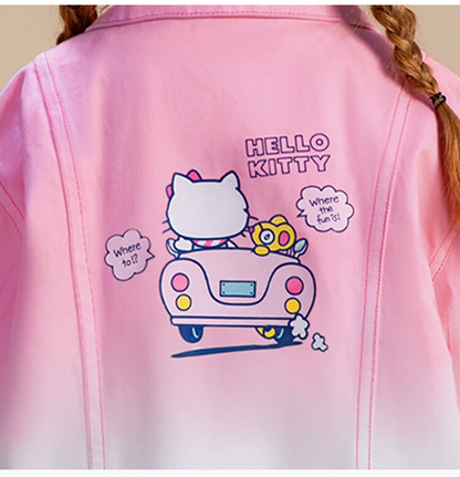 グラデーション染め 後ろプリント デニム ジャケット n-202