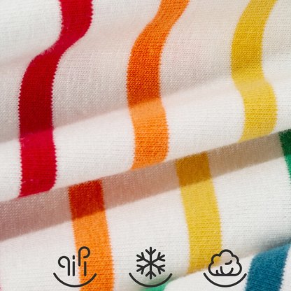 カラフル ボーダー 切替デザイン 星付き Tシャツ n-207