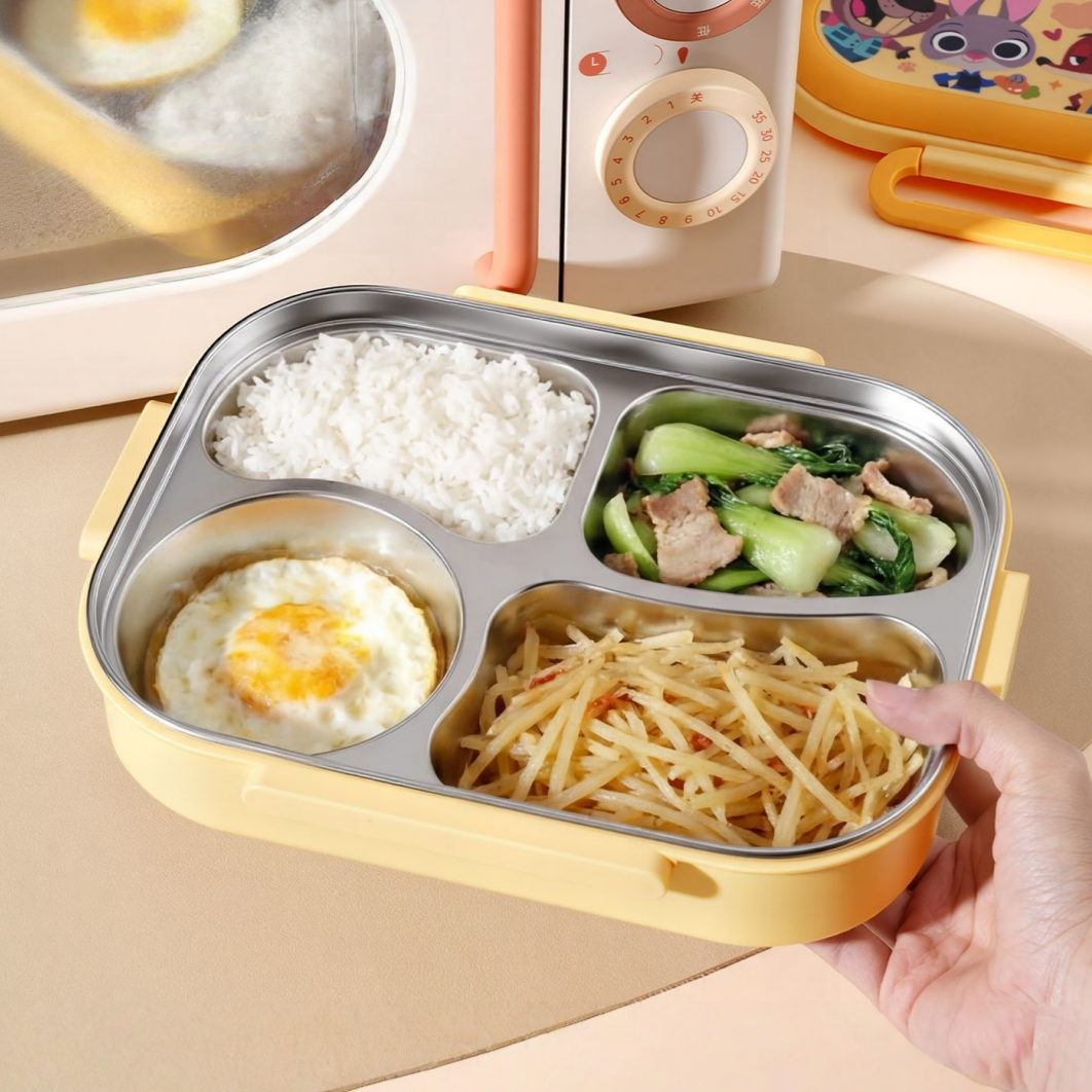 通勤・通学両用 小物容器付き 仕切り弁当箱 C-197