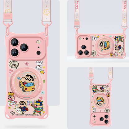 自由に活用可能 斜め掛け / 首掛け / 手首掛け iPhone機種に対応 スマホケース C-80005