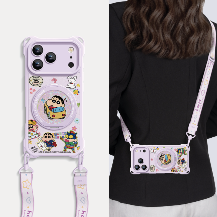 自由に活用可能 斜め掛け / 首掛け / 手首掛け iPhone機種に対応 スマホケース C-80005
