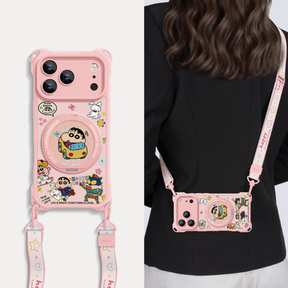 自由に活用可能 斜め掛け / 首掛け / 手首掛け iPhone機種に対応 スマホケース C-80005