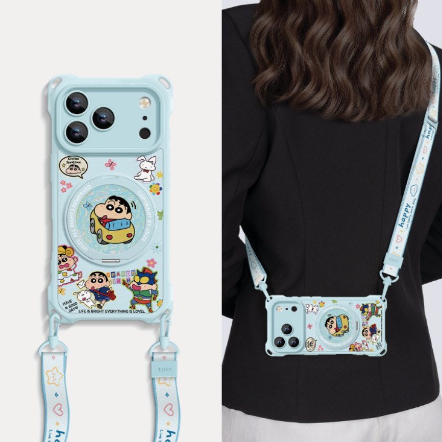 自由に活用可能 斜め掛け / 首掛け / 手首掛け iPhone機種に対応 スマホケース C-80005