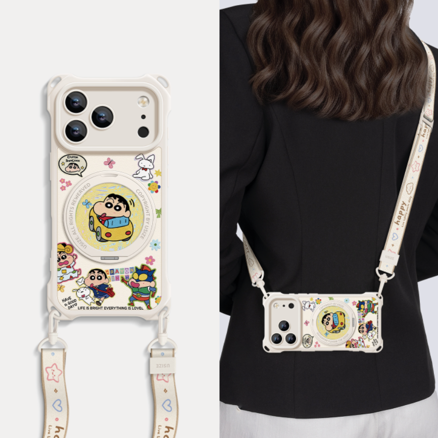 自由に活用可能 斜め掛け / 首掛け / 手首掛け iPhone機種に対応 スマホケース C-80005