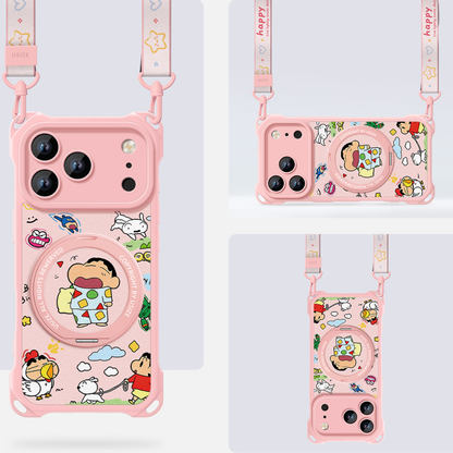 斜め掛け / 首掛け / 手首掛け iPhone機種に対応 スマホケース C-80008