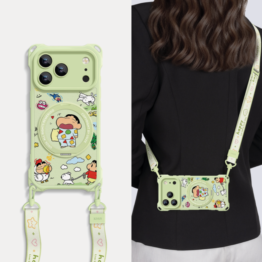 斜め掛け / 首掛け / 手首掛け iPhone機種に対応 スマホケース C-80008