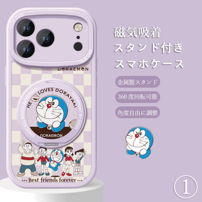 iPhone機種に対応 360度回転スタンド 磁気吸着 スマホケース C-80010
