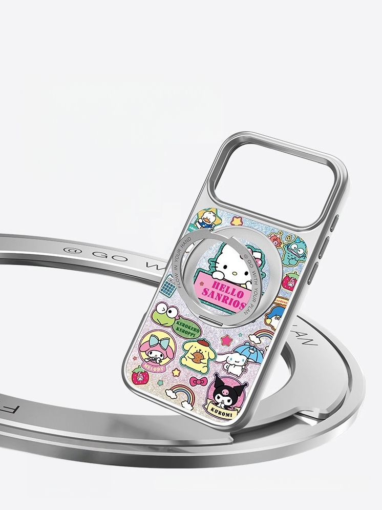 iPhone機種に対応 360度回転スタンド 磁気吸着 スマホケース C-80011