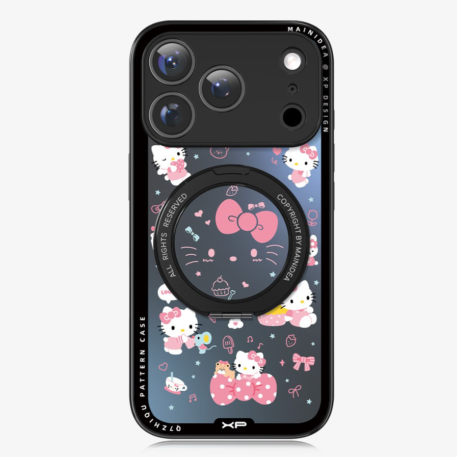 iPhone機種に対応 総柄 360度回転スタンド 磁気吸着 スマホケース C-80014