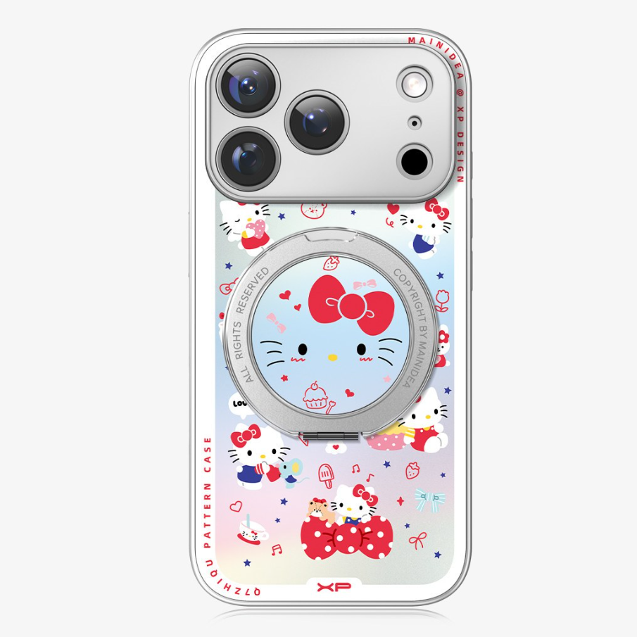iPhone機種に対応 総柄 360度回転スタンド 磁気吸着 スマホケース C-80014