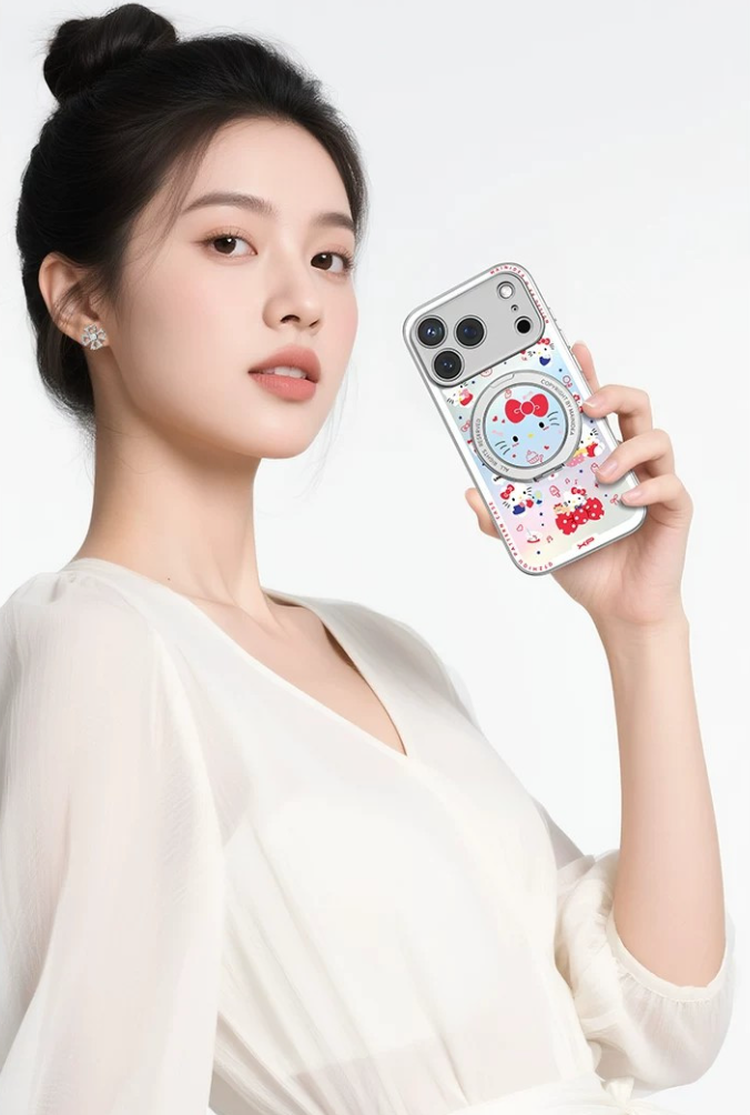 iPhone機種に対応 総柄 360度回転スタンド 磁気吸着 スマホケース C-80014