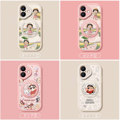 360度回転スタンド iPhone機種に対応 磁気吸着 スマホケース C-80016