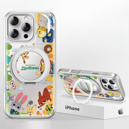 iPhone機種に対応 マグネット充電対応 360度回転リング スタンド付き スマホケース C-80023