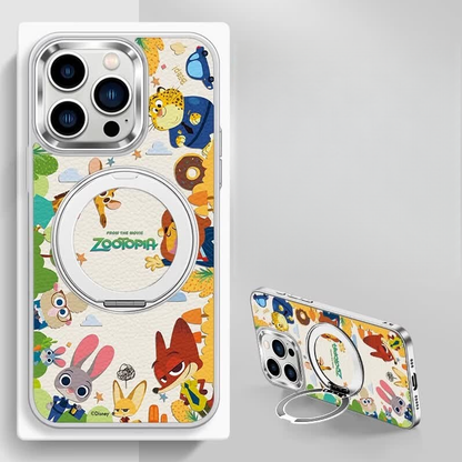 iPhone機種に対応 マグネット充電対応 360度回転リング スタンド付き スマホケース C-80024
