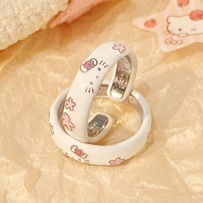 可愛い 姉妹ペアリング プレゼント 重ね付け万能 リング C-277