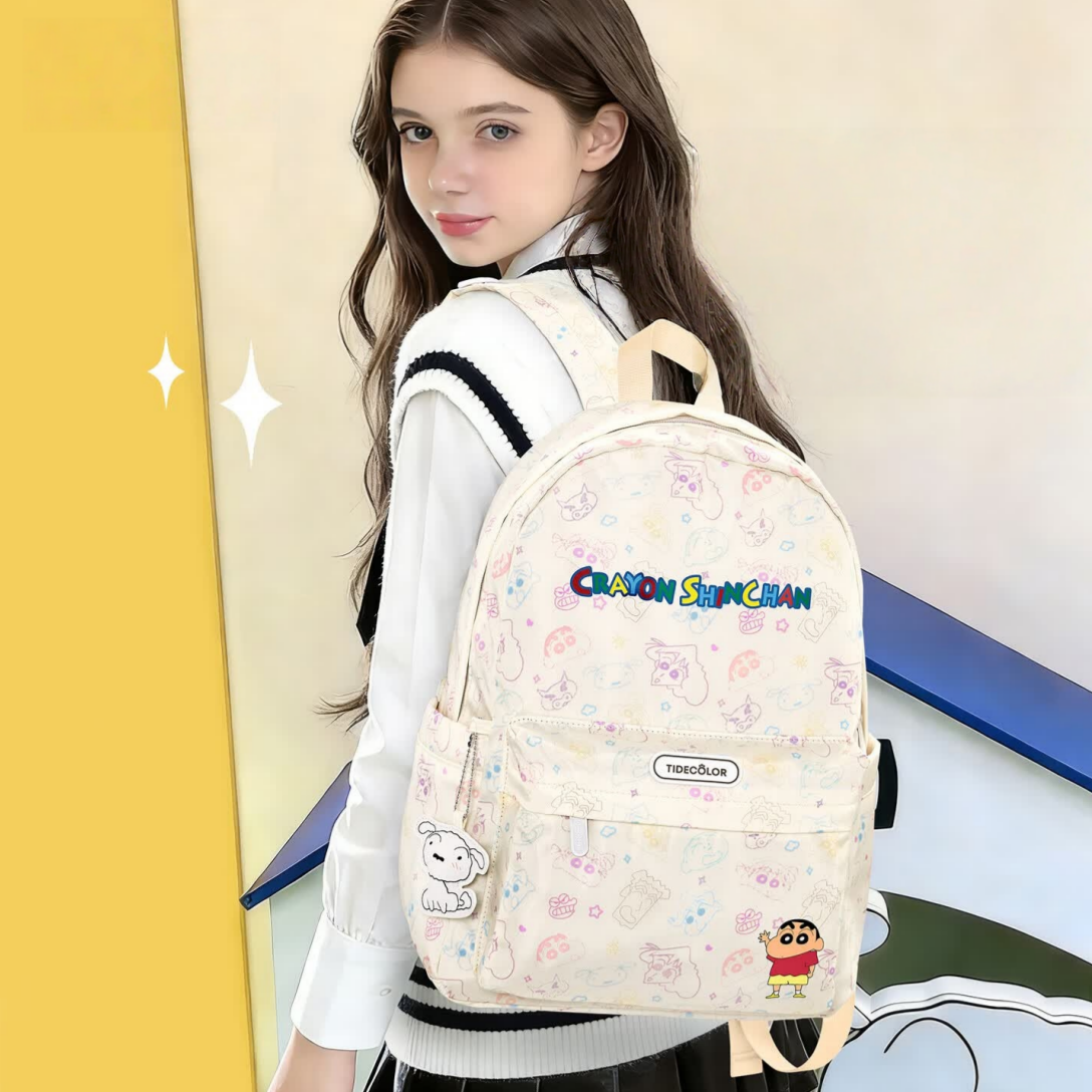 大容量 通学 通勤 多収納 チャーム付き 総柄リュック C-283