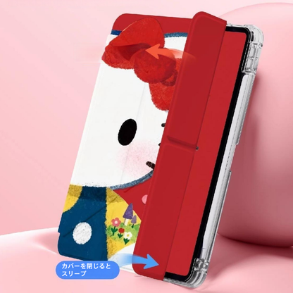 防汚防曲がり 透明 自動スリープ スタンド付き iPadケース C-80059