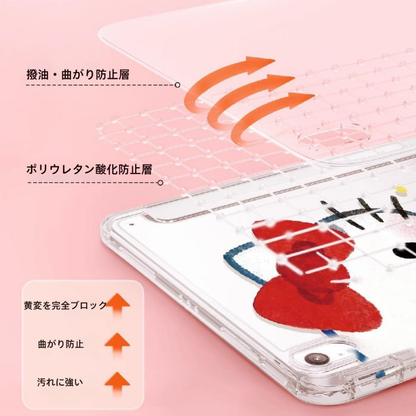 防汚防曲がり 透明 自動スリープ スタンド付き iPadケース C-80059