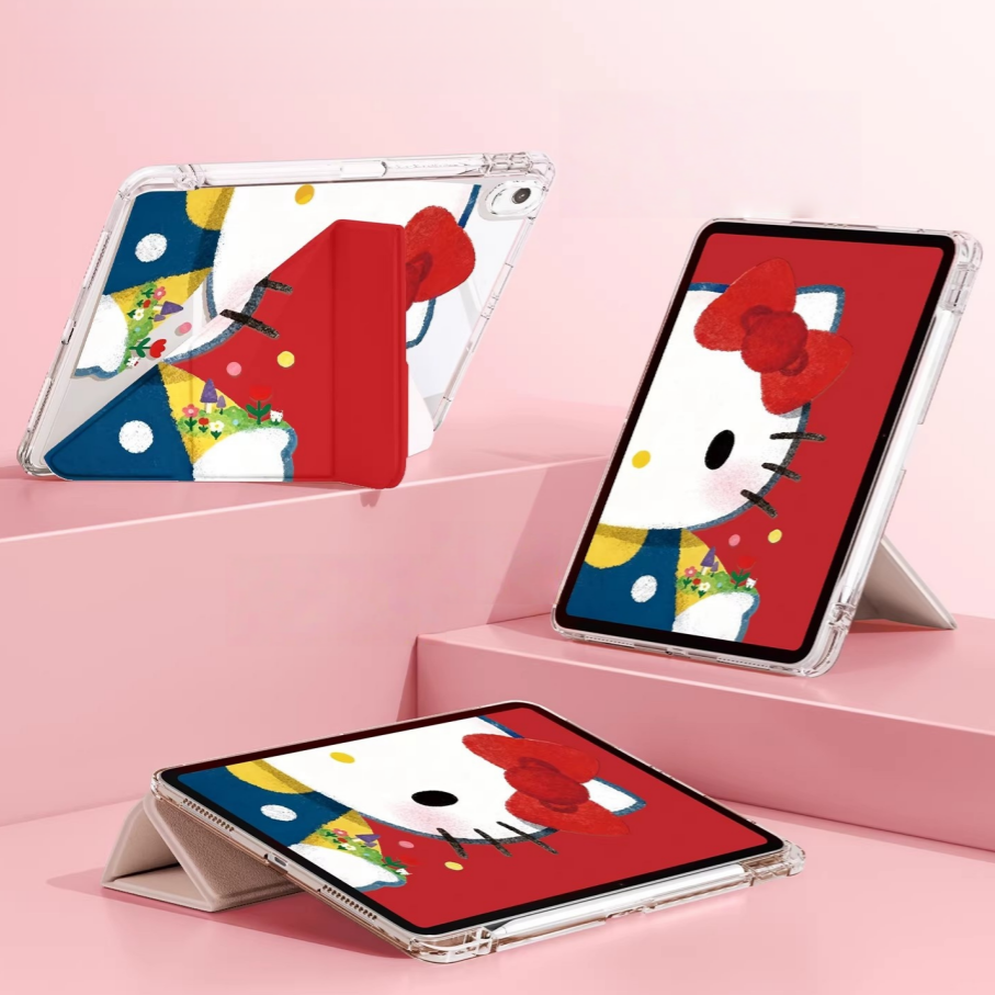 防汚防曲がり 透明 自動スリープ スタンド付き iPadケース C-80059