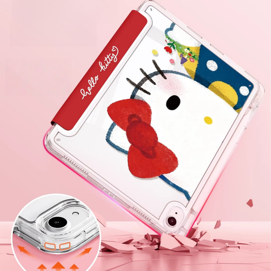 防汚防曲がり 透明 自動スリープ スタンド付き iPadケース C-80059