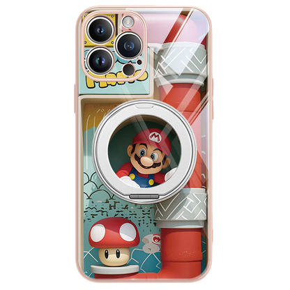 360°回転 磁気リング付き iPhone機種に対応 落下衝撃保護 スマホケース C-80041