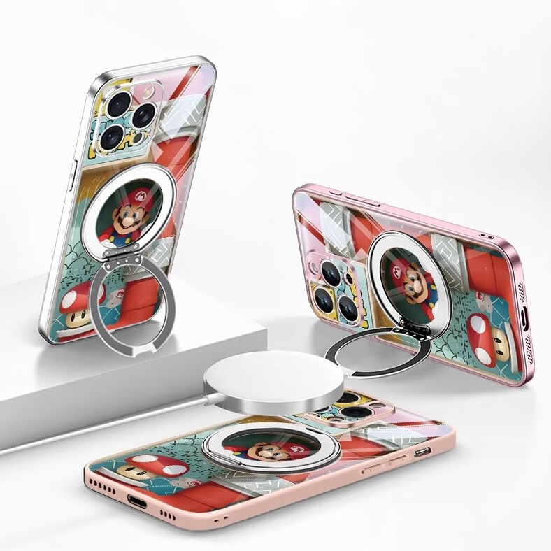 360°回転 磁気リング付き iPhone機種に対応 落下衝撃保護 スマホケース C-80041
