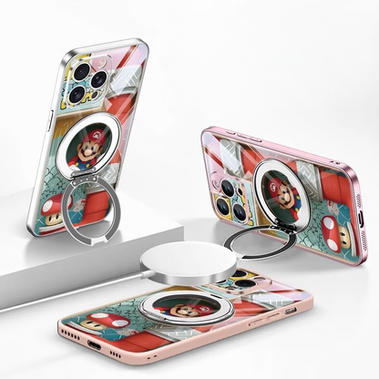 360°回転 磁気リング付き iPhone機種に対応 落下衝撃保護 スマホケース C-80041
