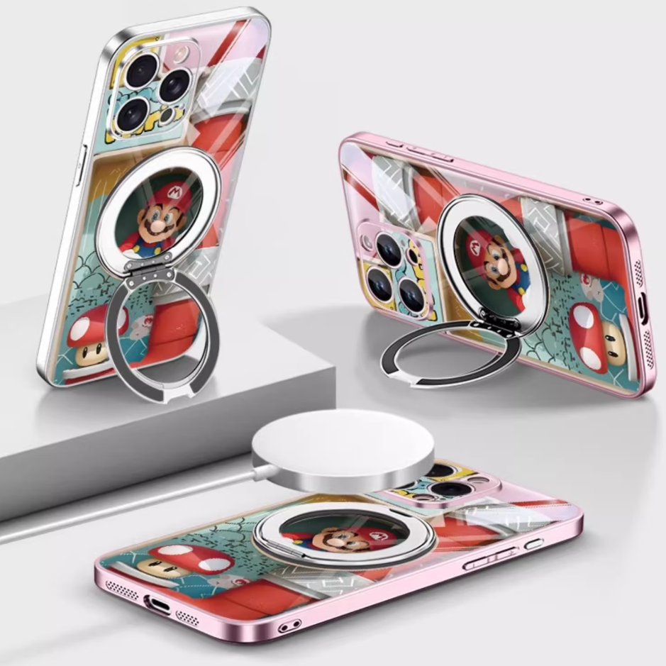 360°回転 磁気リング付き iPhone機種に対応 落下衝撃保護 スマホケース C-80041