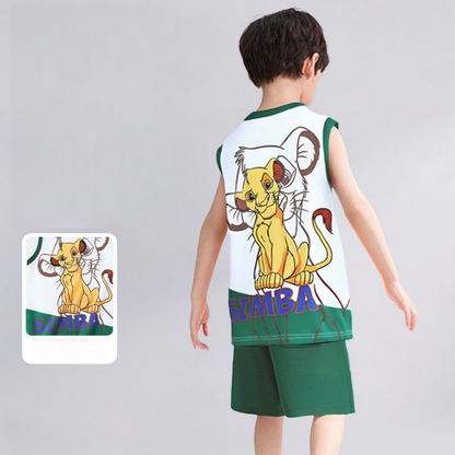 通気柔らか 動きやすい キッズウェア Tシャツ+ショーツ セットアップ n-302