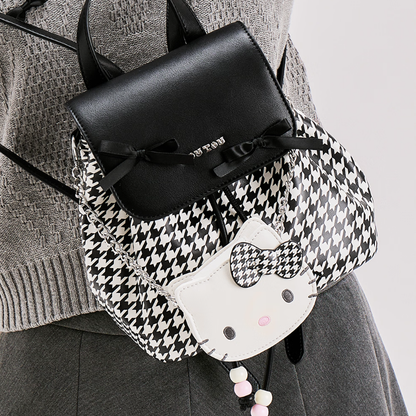 チャーム付き かわいい 千鳥格子 2WAY ミニリュック C-339