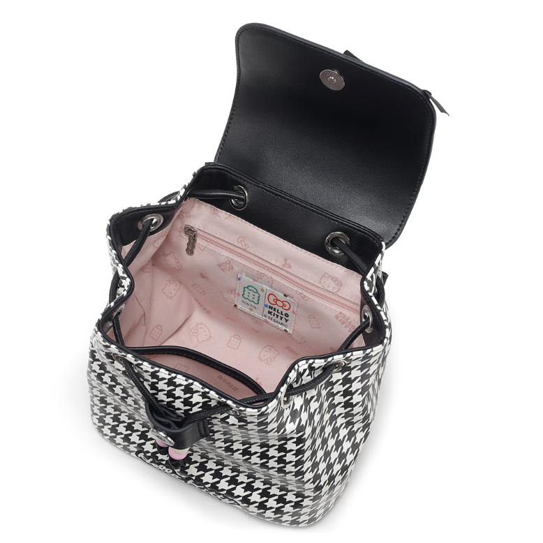 チャーム付き かわいい 千鳥格子 2WAY ミニリュック C-339