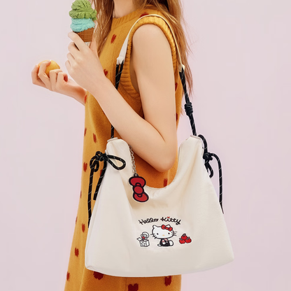撥水防汚 刺繍 大容量 調整ショルダー トートバッグ C-342