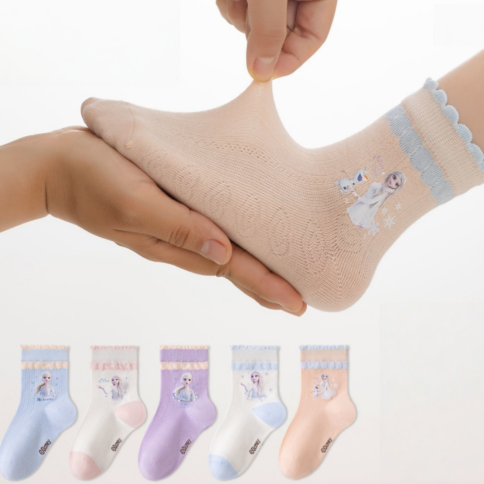 5足セット A類生地 抗菌 無蛍光剤 通気メッシュ 子供ソックス C-347