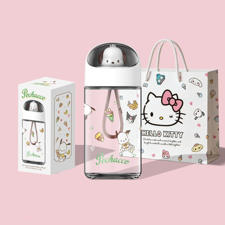 可愛い 持ち運び便利 透明 360ml 軽量 水筒 ボトル C-395