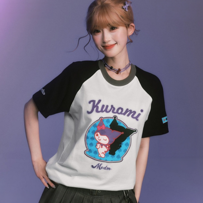 2色 男女兼用 配色 ラグラン Tシャツ C-50034