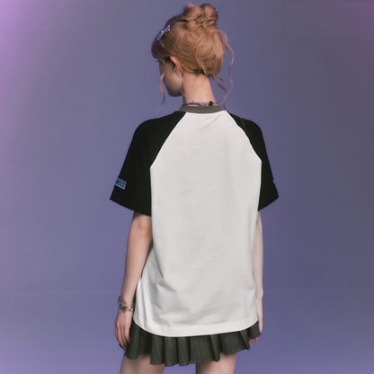 2色 男女兼用 配色 ラグラン Tシャツ C-50034